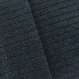 3 1/8 YD PC-Ebony Black Brush Wool Blend Stripe Jacketing Fabric