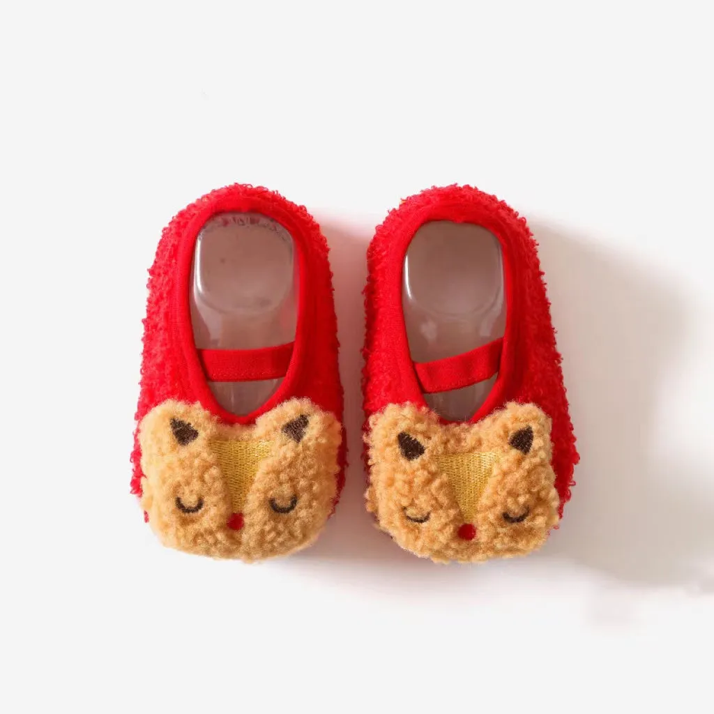 3D Cute Animal Winter Plush First Walker Shoes