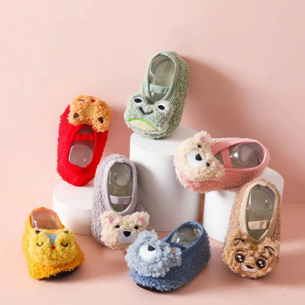 3D Cute Animal Winter Plush First Walker Shoes