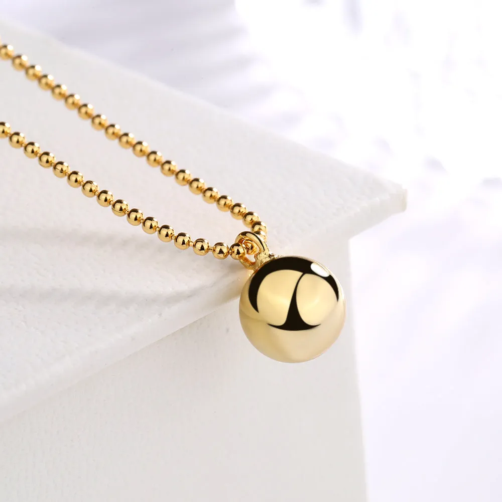 925 Sterling Silver Ball Bead Pendant Necklace