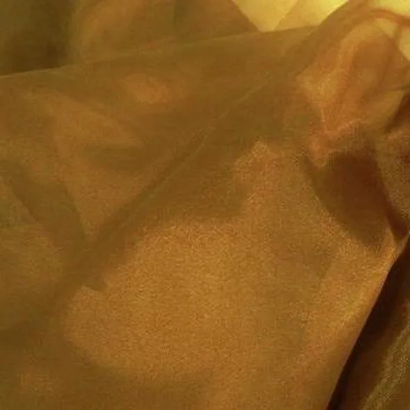 9pcs - Crystal Organza Table Linen 72"x72" Square - Gold 319
