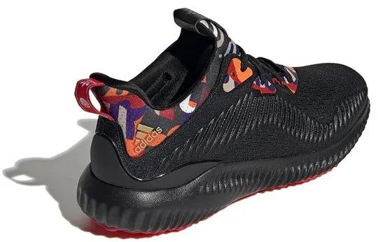 Adidas Alphabounce 1Chinese New Year Scarlet Low-Top Sneakers Fabric Black Colour For Men