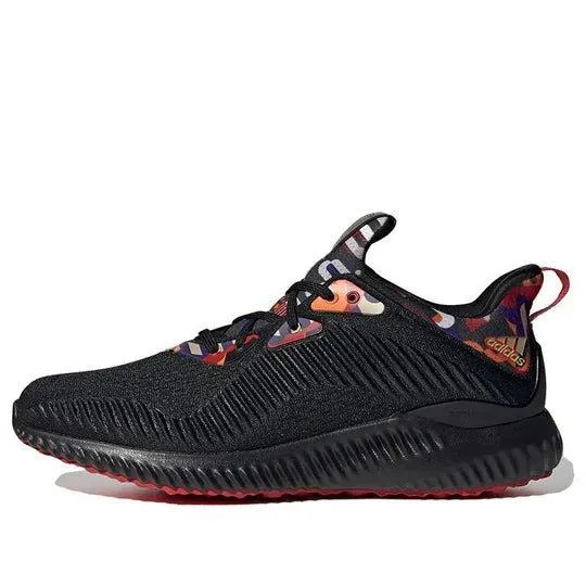 Adidas Alphabounce 1Chinese New Year Scarlet Low-Top Sneakers Fabric Black Colour For Men