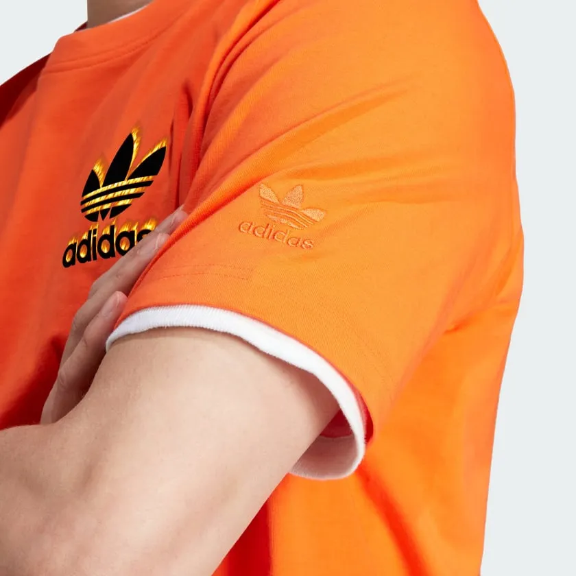 ADIDAS GRAPHICS FIRE TREFOIL T-SHIRT - ORANGE