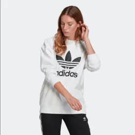 Adidas Originals Felpa da donna girocollo trfoglio Trefoil Crew GN2961 bianca