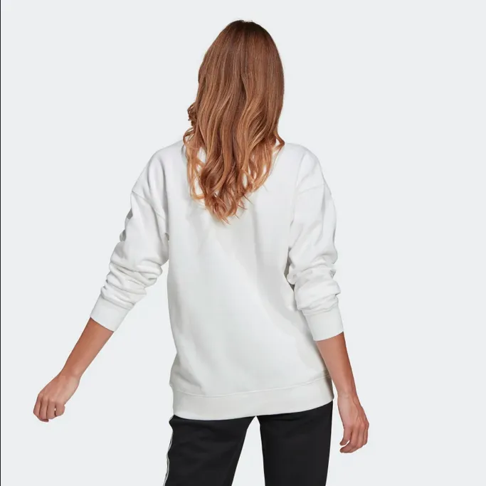 Adidas Originals Felpa da donna girocollo trfoglio Trefoil Crew GN2961 bianca