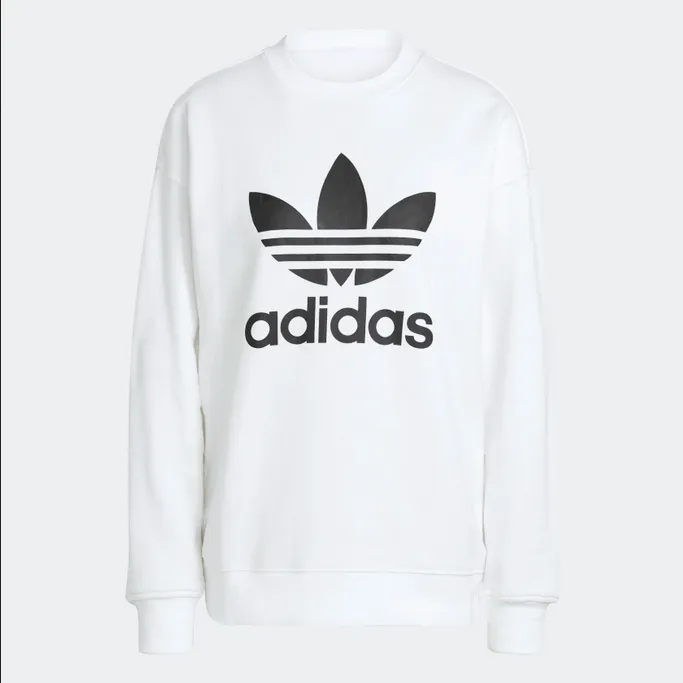 Adidas Originals Felpa da donna girocollo trfoglio Trefoil Crew GN2961 bianca