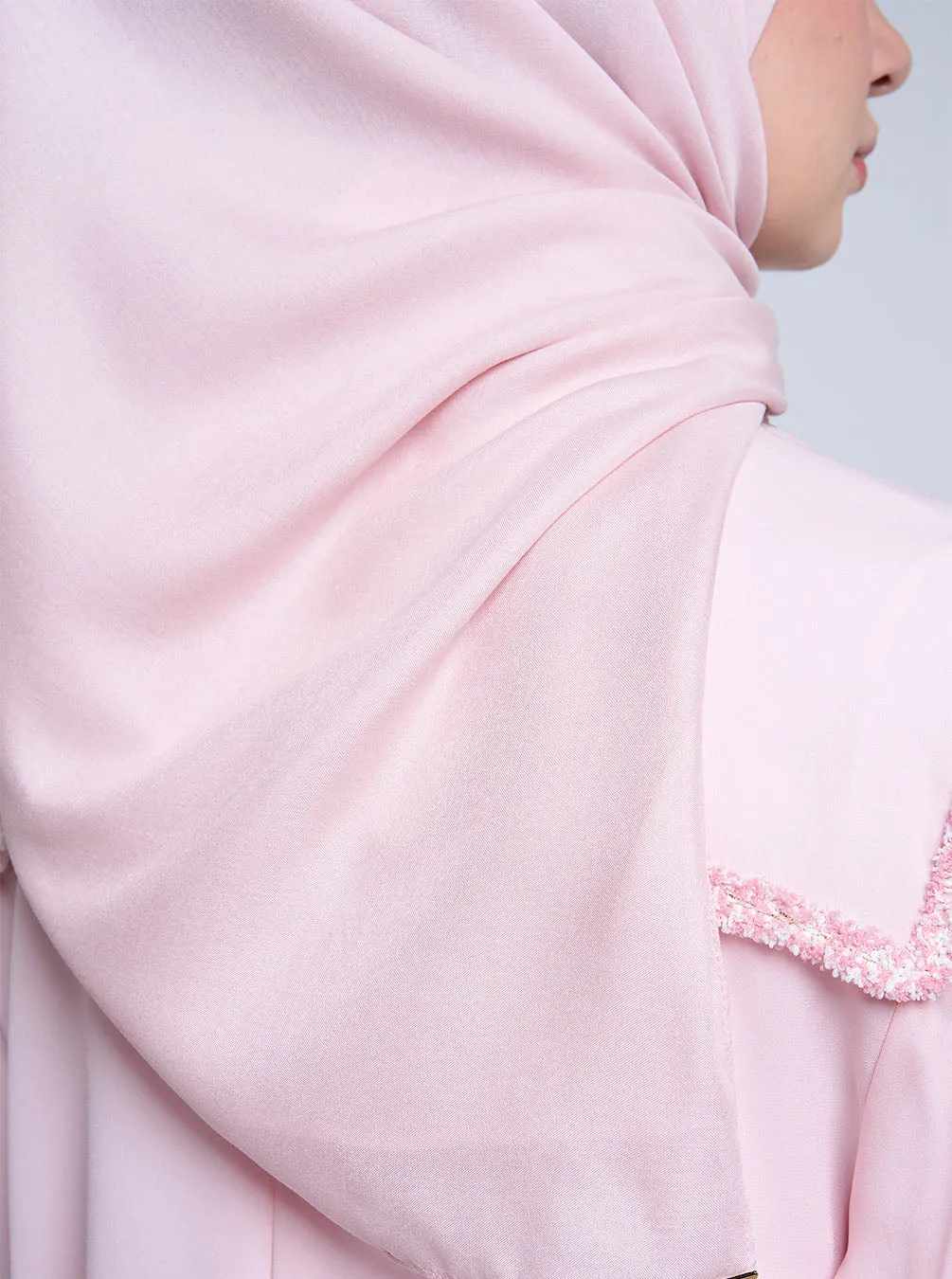 AIRY VOILE SCARF PLAIN POWDER PINK