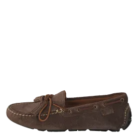 Anders Tasseled Suede Driver Chocolate Brown