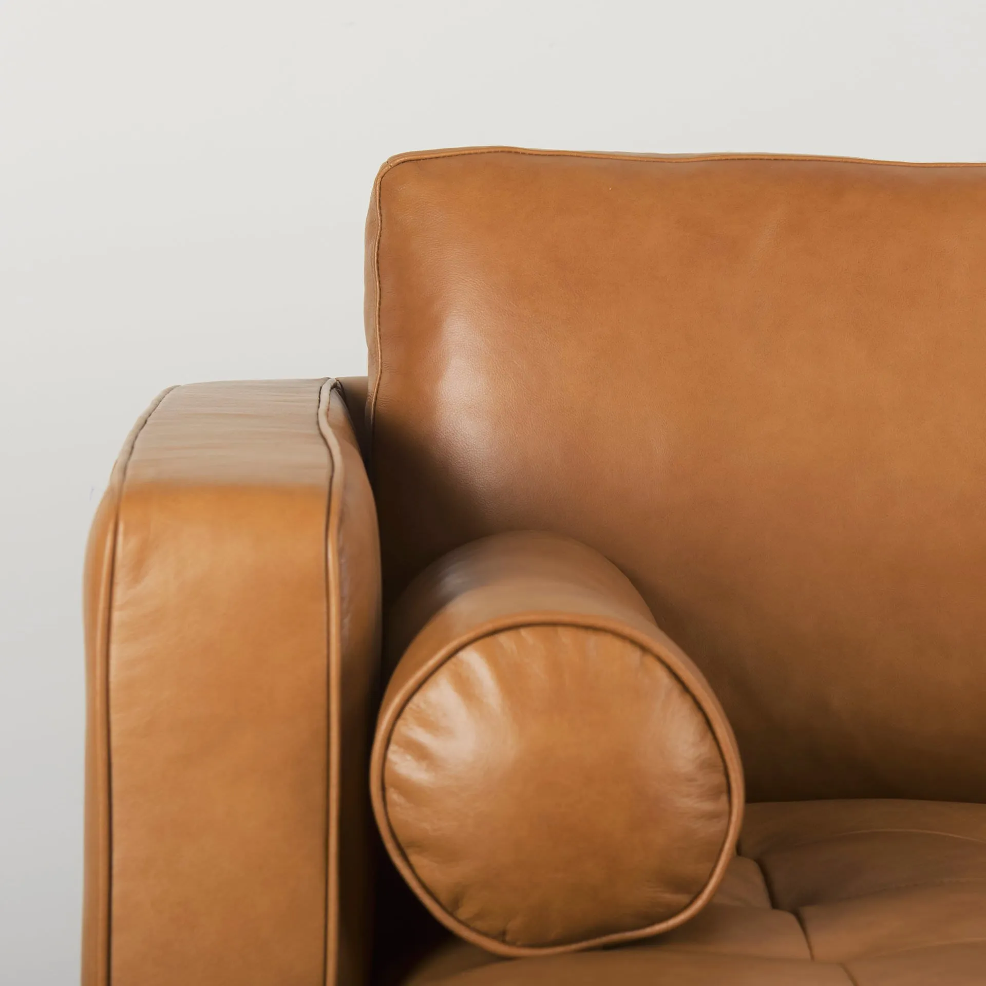 Arne Sofa Sectional in Tan Leather | Right Chaise