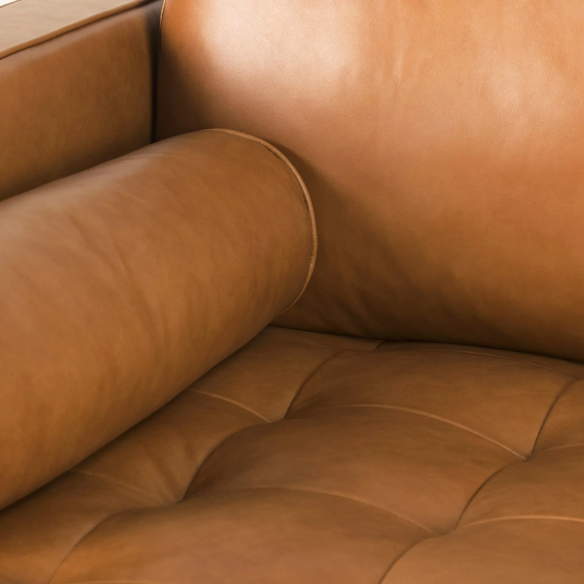 Arne Sofa Sectional in Tan Leather | Right Chaise