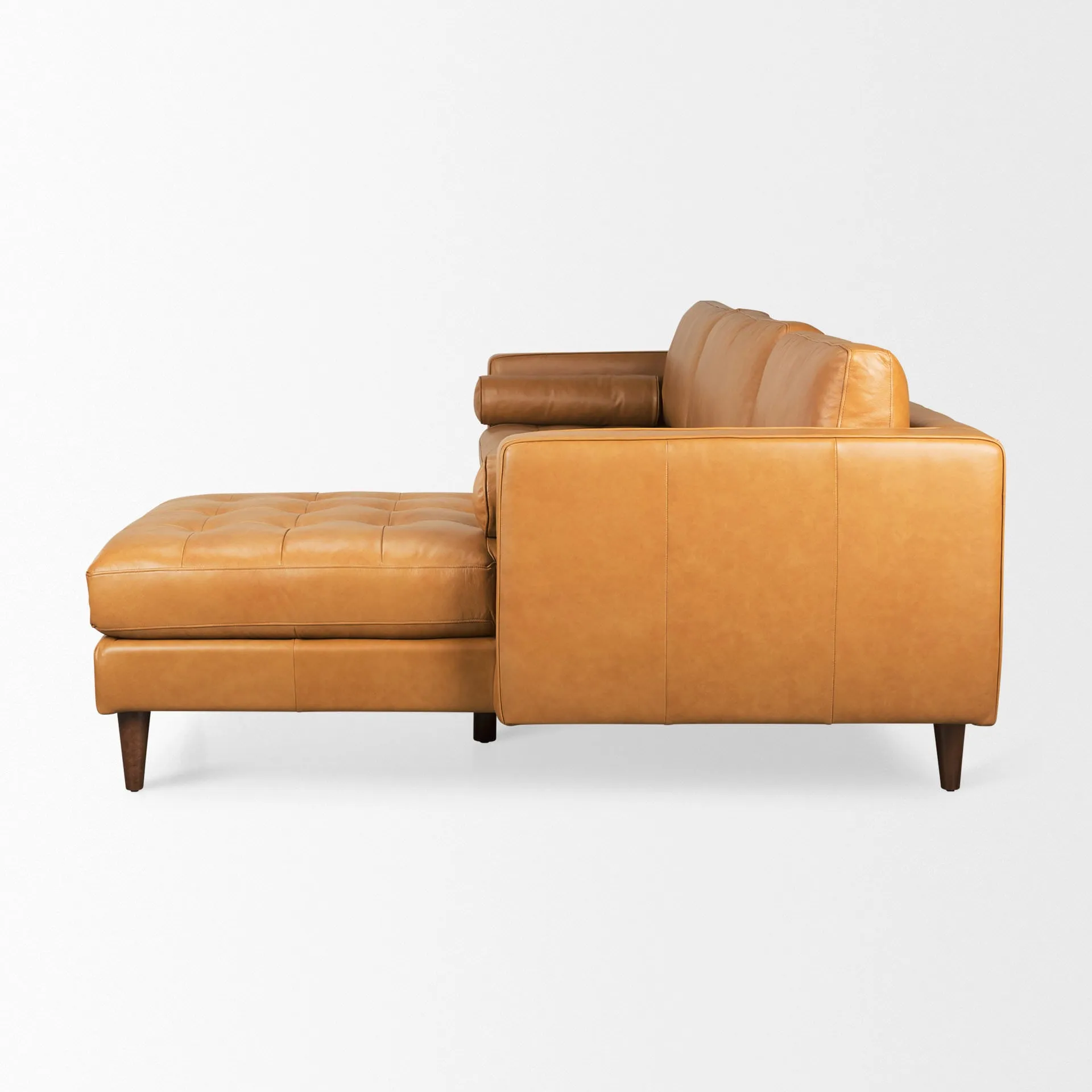 Arne Sofa Sectional in Tan Leather | Right Chaise