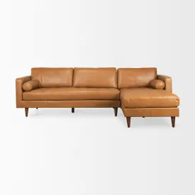 Arne Sofa Sectional in Tan Leather | Right Chaise