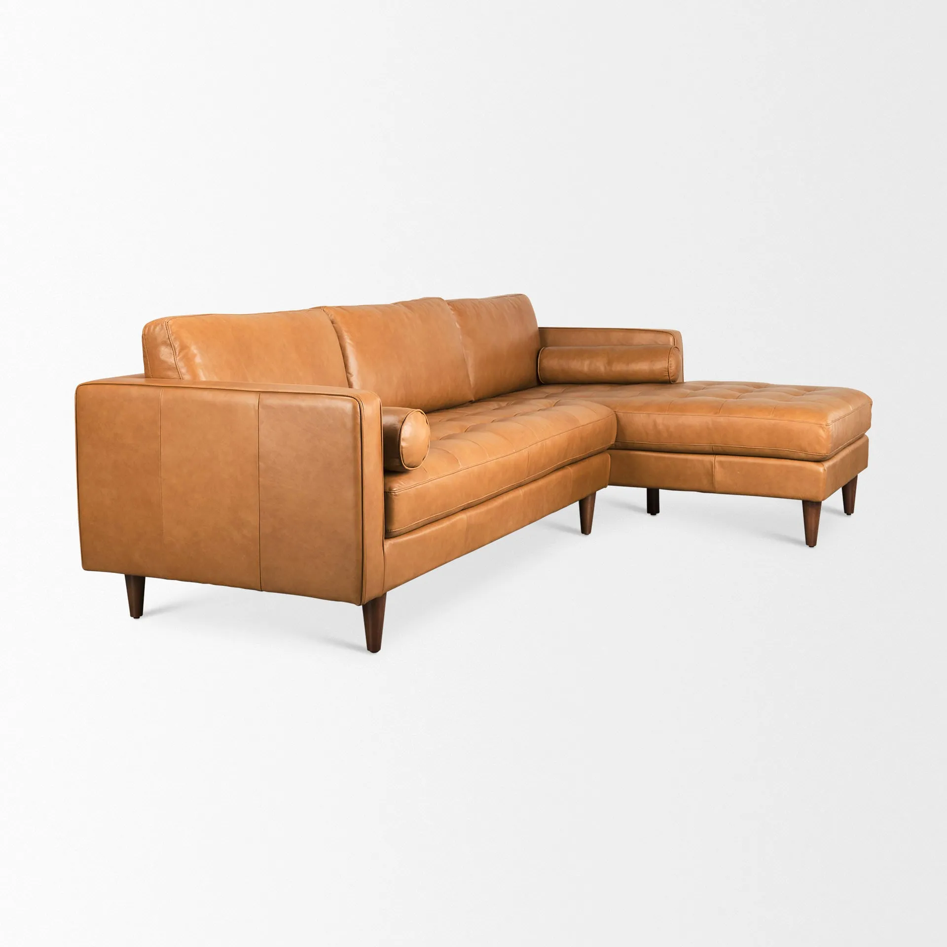 Arne Sofa Sectional in Tan Leather | Right Chaise
