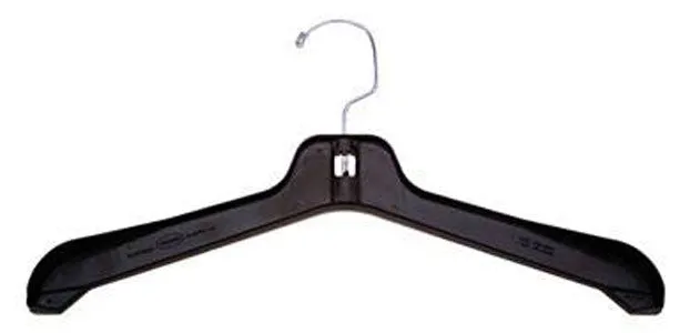 BLACK PLASTIC 16.5" COAT HANGER PACK 125