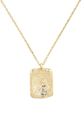Chunky 18K Gold Coin Medallion Necklace