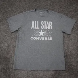 Converse Mens T Shirt Top Short Sleeve Crew Neck Tee 100% Cotton Gray Size Large