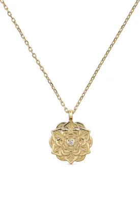 Dainty 18K Gold Lotus Flower Necklace
