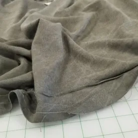 End of Bolt: 2 yards of Designer Deadstock Vintage Olive Enzyme Washed Viscose Woven Solid-remnant