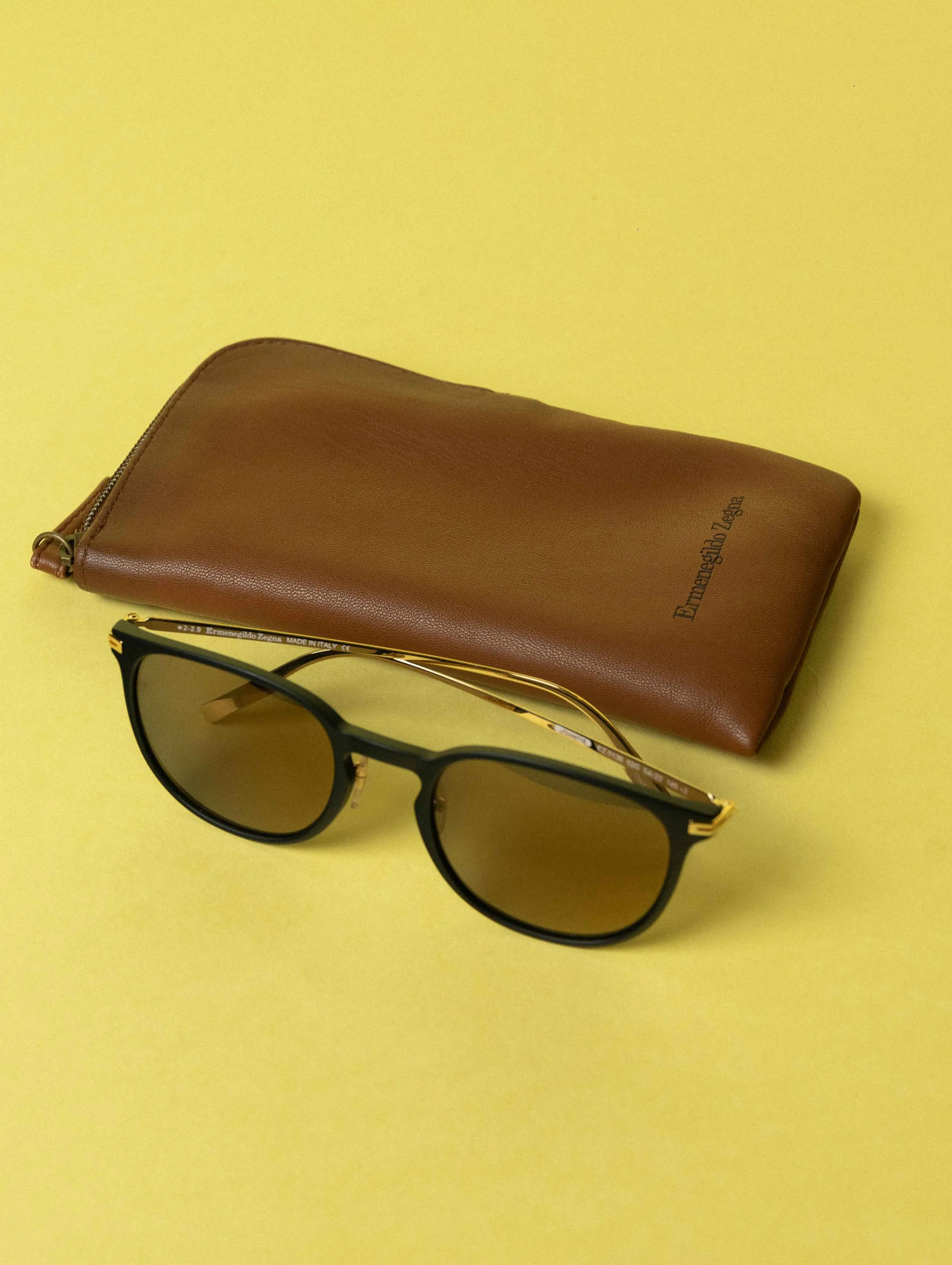 Ermenegildo Zegna EZ0136 Sunglasses -02G(Matte Black/ Brown Mirror Lenses)