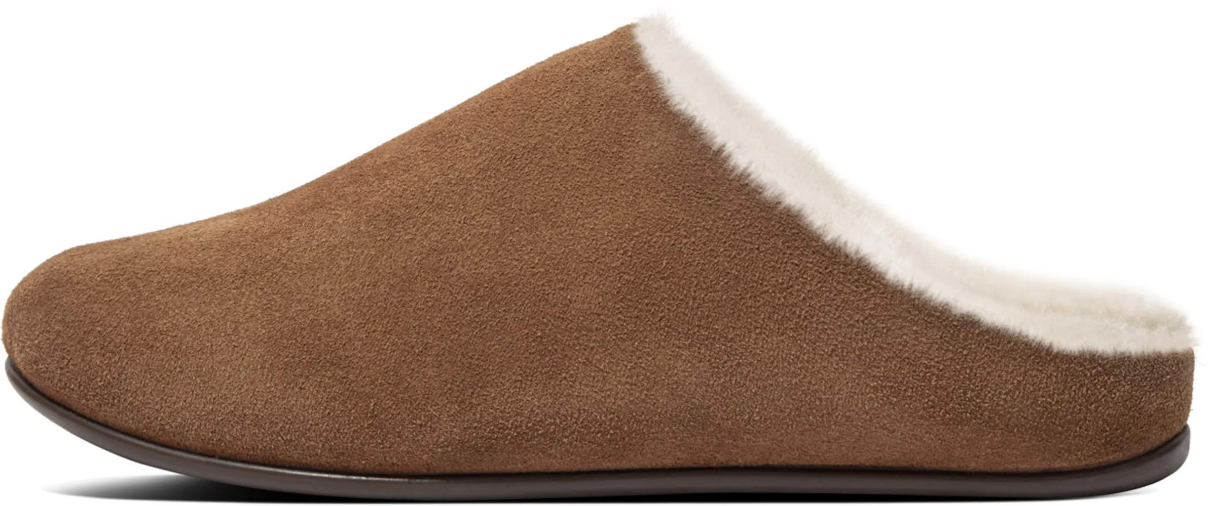 FitFlop Women's Chrissie Shearling Slipper Mule, Tumbled tan
