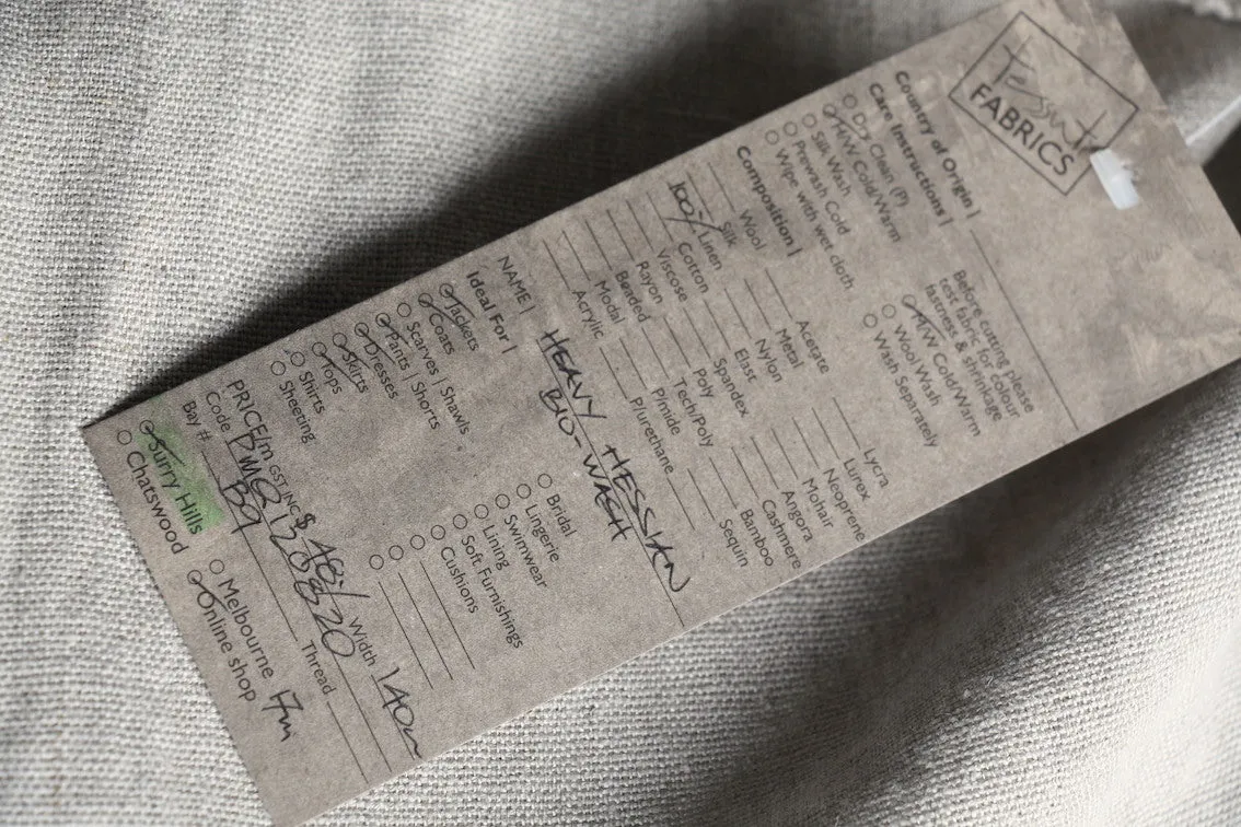 Heavy Hessian Bio-Wash Linen