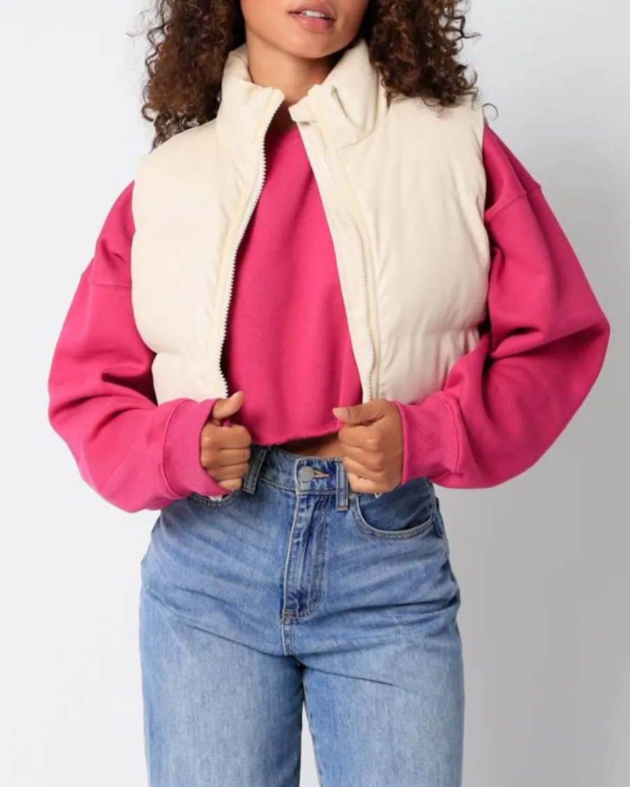 High neck puffer vest