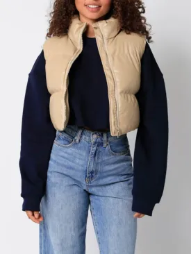 High neck puffer vest