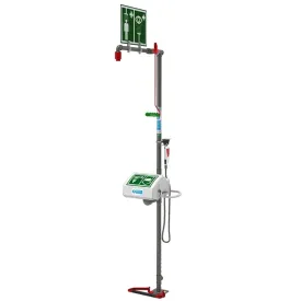 Hughes 18GS45G Indoor Stainless Steel Combination Safety shower with Eye/Face Wash - - Bottom Entry