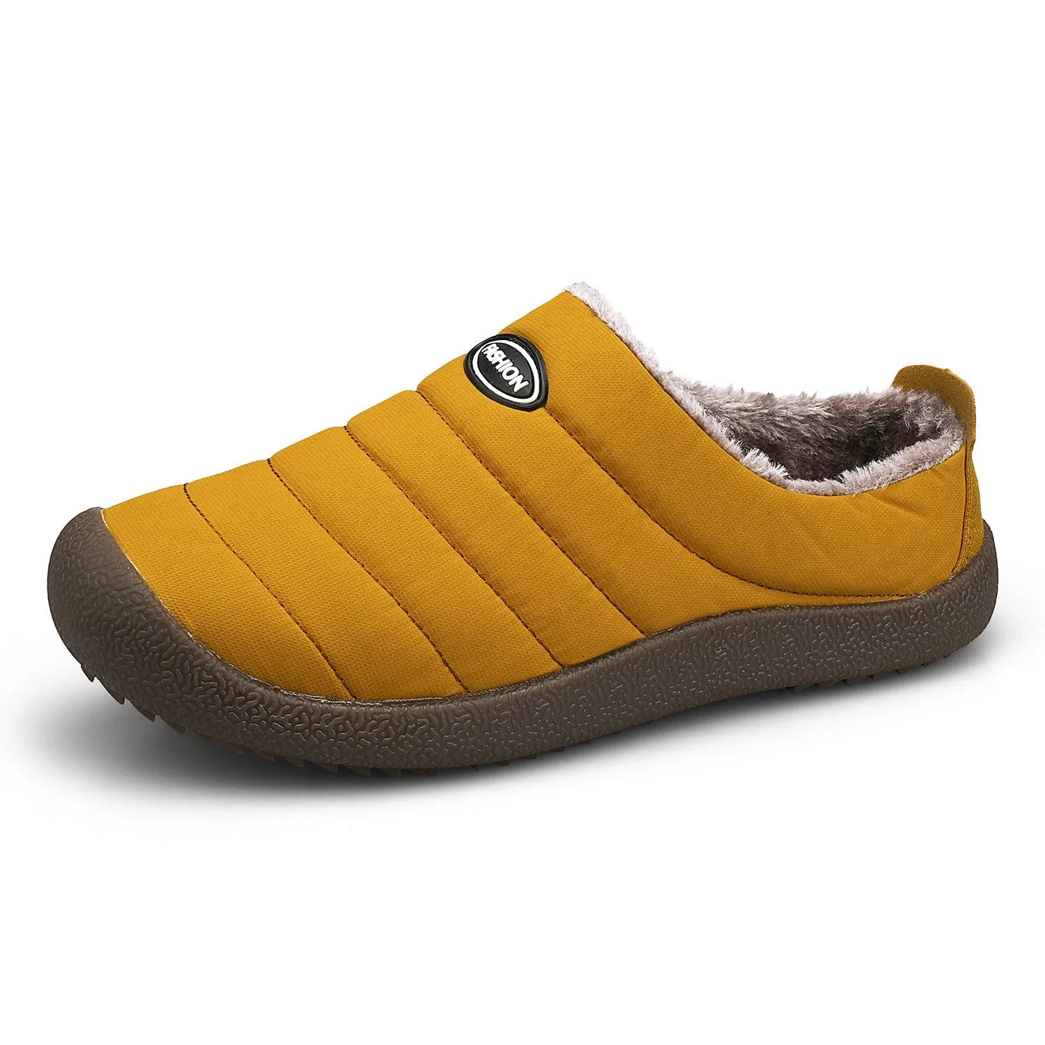 Men Winter Water-resistant Fur Warm Flat Shoes Cotton Slippers