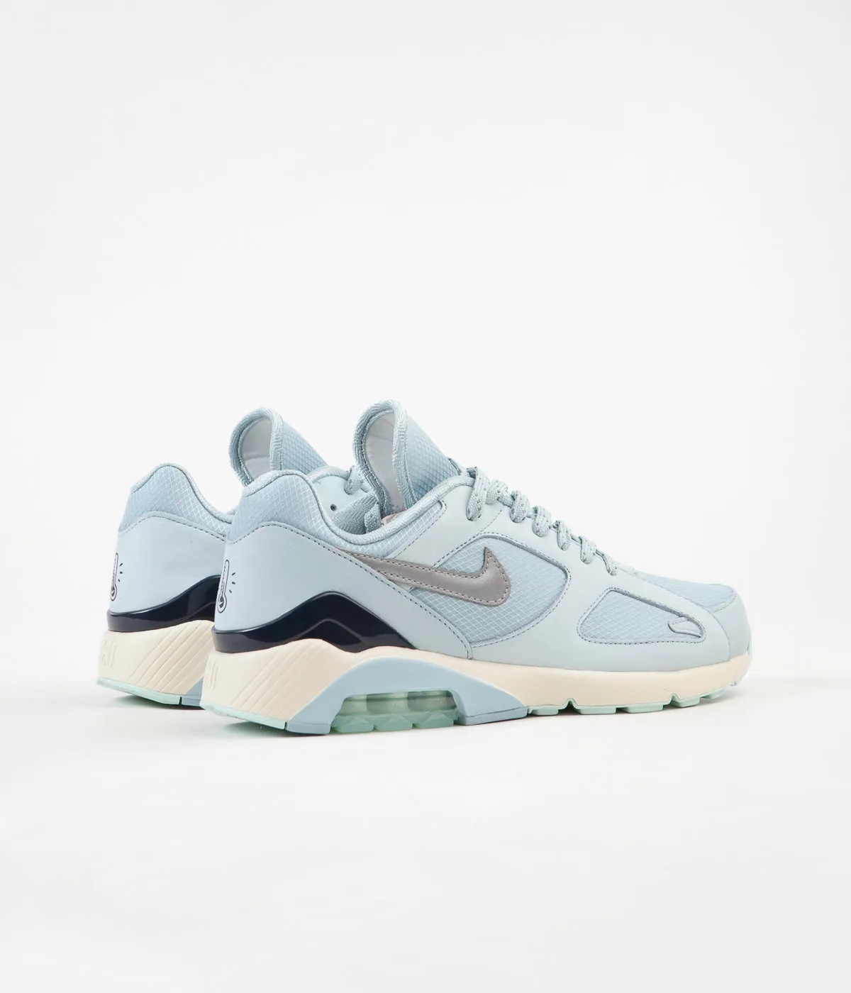 Nike Air Max 180 Shoes - Ocean Bliss / Metallic Silver - Igloo