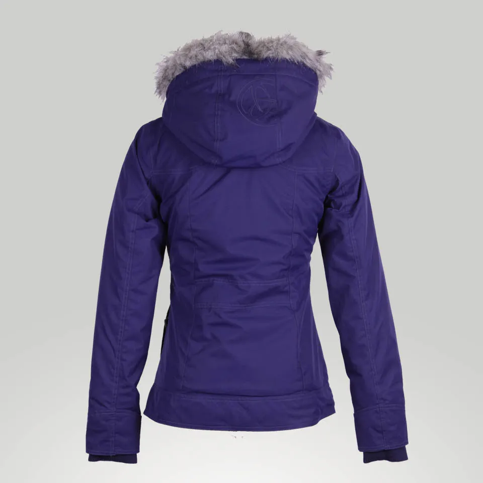 Orb Astra Bomber Jacket With Fur Trim Hood Midnight Oxford