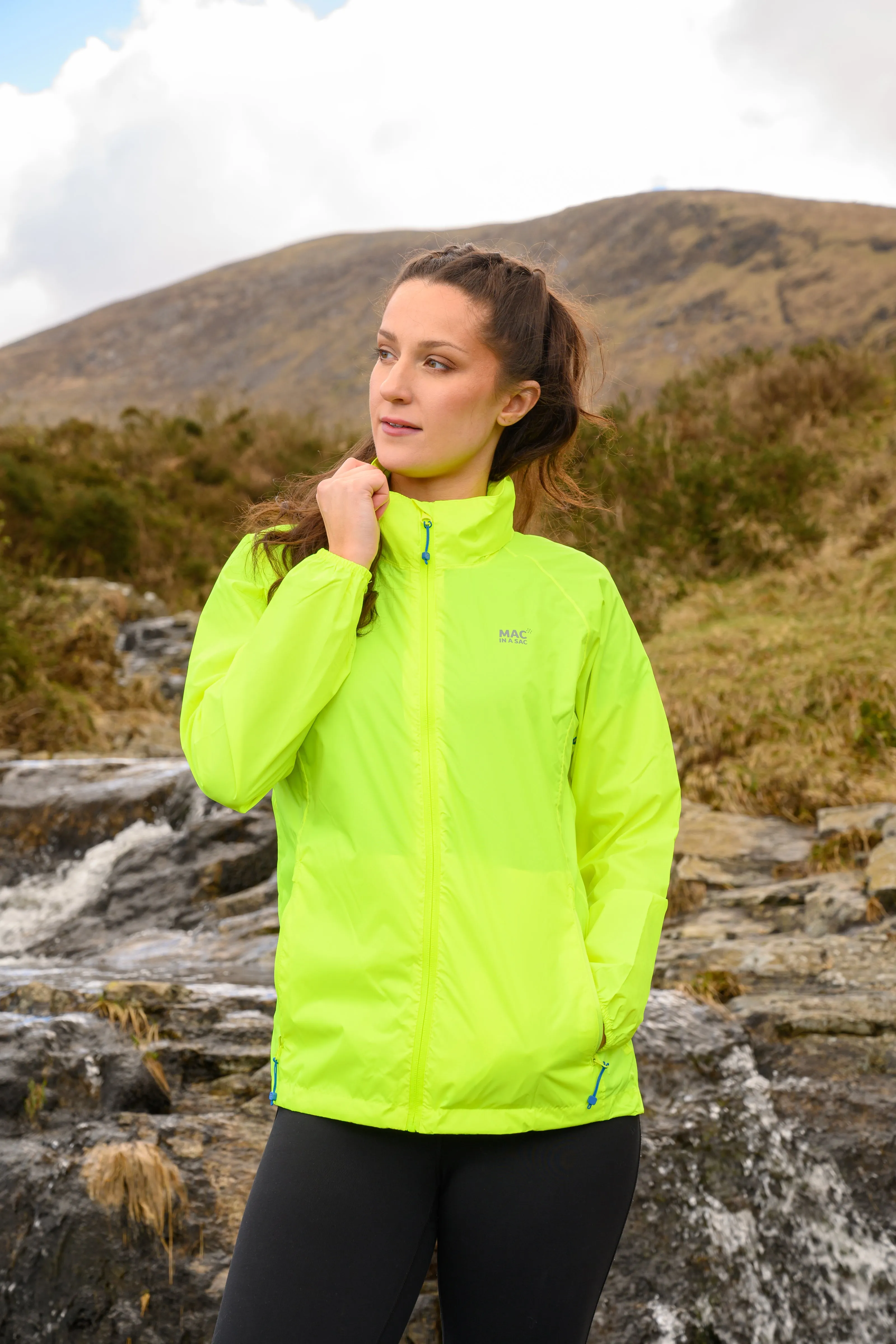 Origin Packable Waterproof Jacket - Neon Yellow Tonal Zip