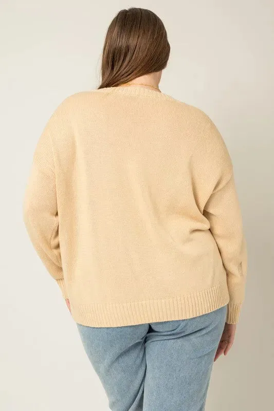 Plus Size "SunKissed" Crew Neck Relax Sweater