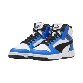 Puma scarpa sneakers alta da ragazzi Rebound V6 393831-06 bianco-nero-azzurro Puma scarpa sneakers alta da ragazzi Rebound V6 393831-06 bianco-nero-azzurro