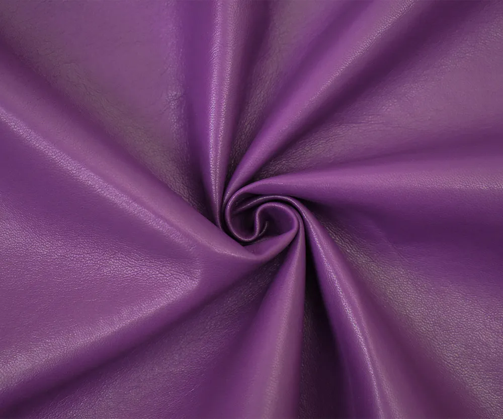 Purple Famous Maker Solid Recycled Leather and Polyurethane Blend Fabric