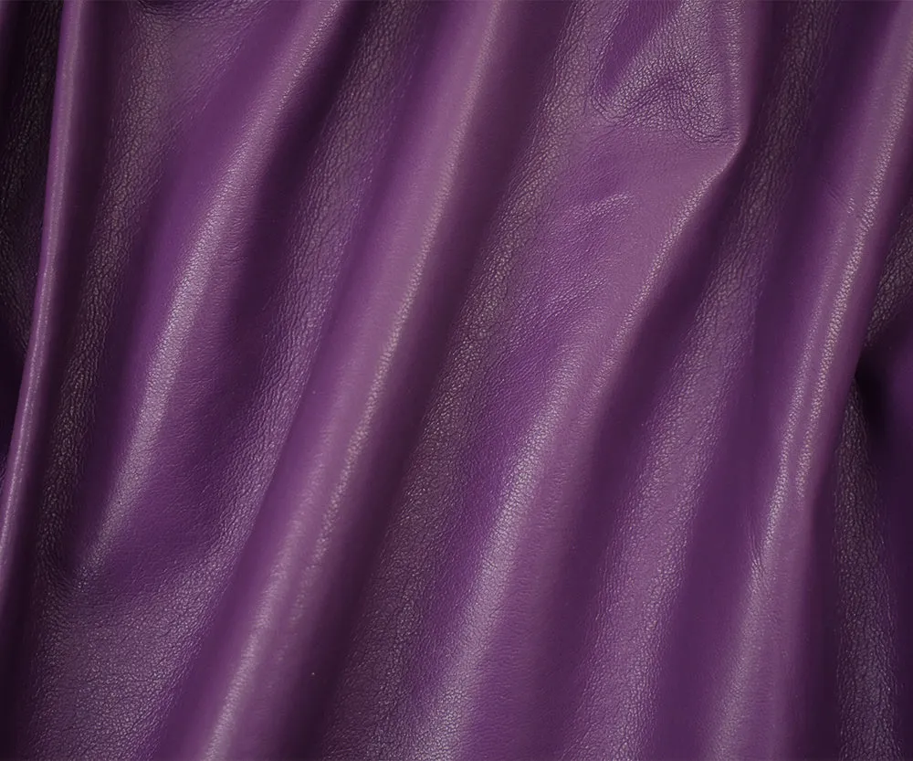 Purple Famous Maker Solid Recycled Leather and Polyurethane Blend Fabric