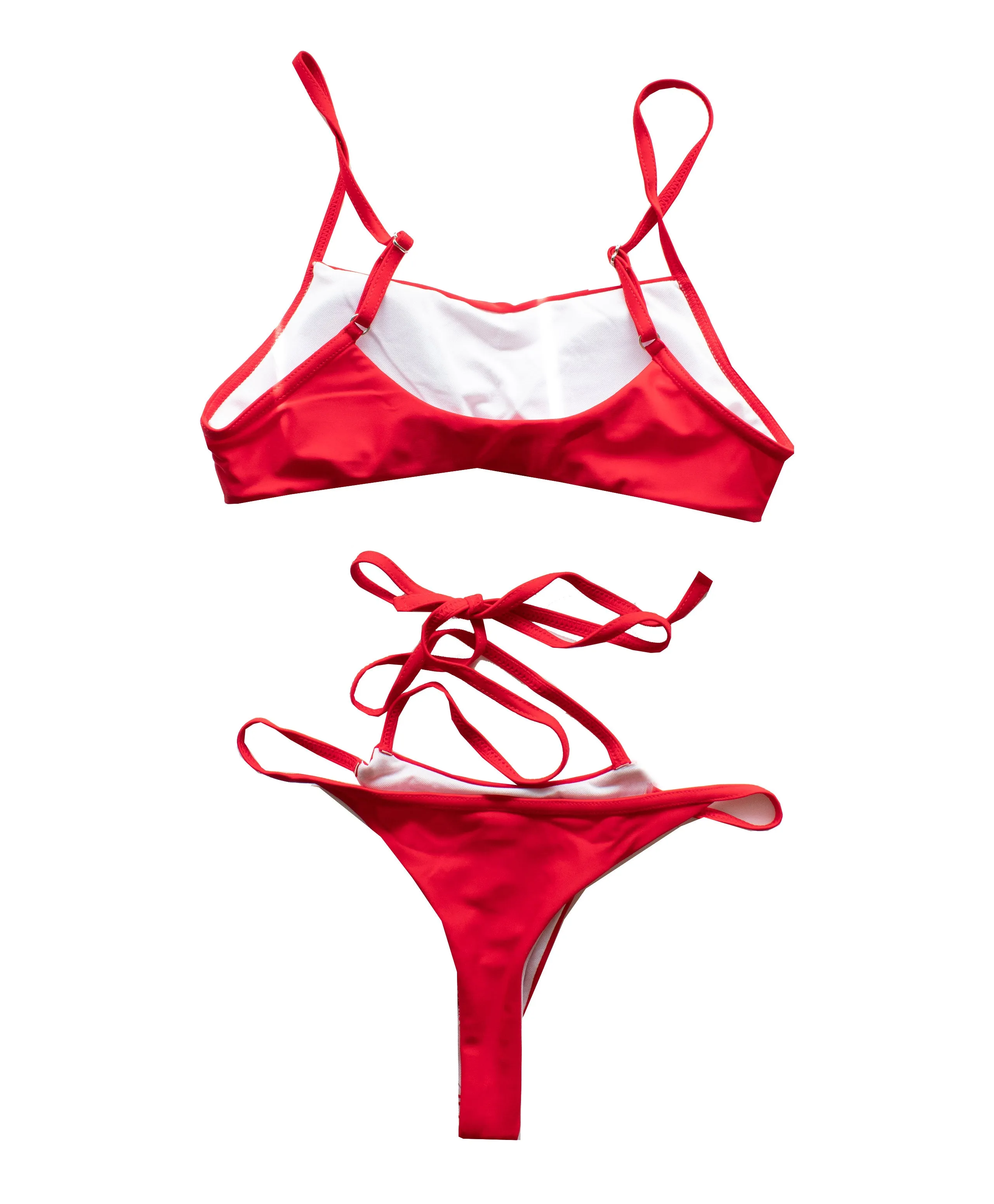 Runner Island Women's Red Sporty Swimsuit with Wrap Around Straps