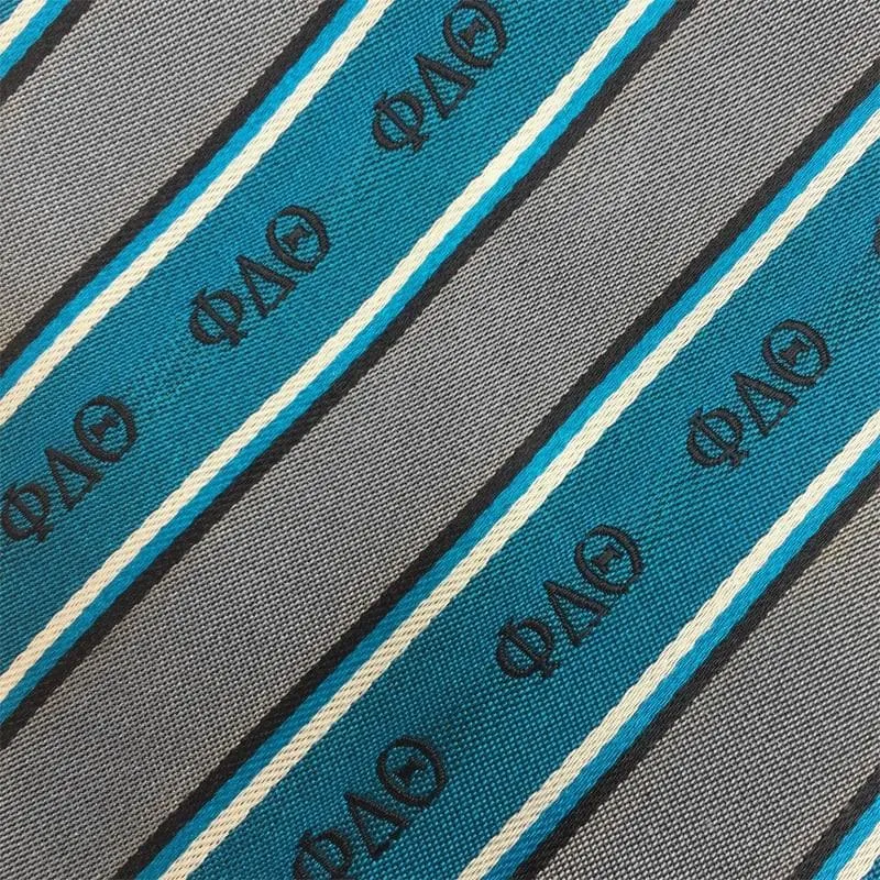 Sale! Phi Delt Blue and Gray Striped Silk Bow Tie