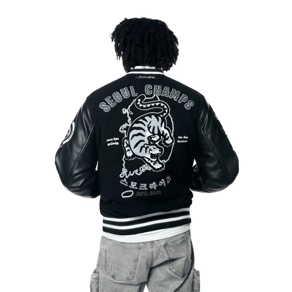 Seoul Varsity Jacket - Black