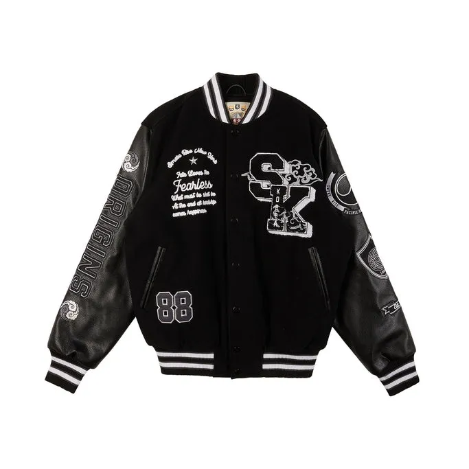 Seoul Varsity Jacket - Black