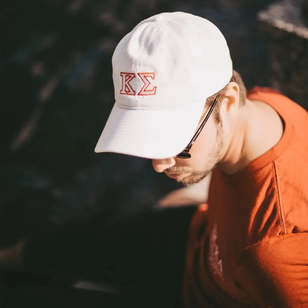 SigEp White Greek Letter Adjustable Hat