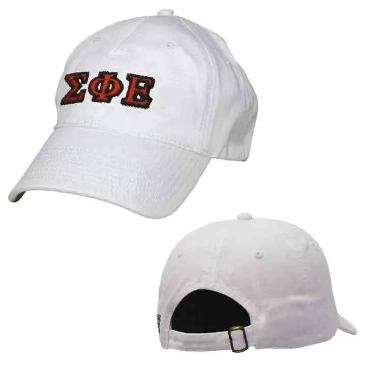 SigEp White Greek Letter Adjustable Hat
