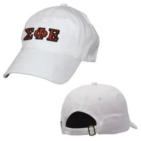 SigEp White Greek Letter Adjustable Hat
