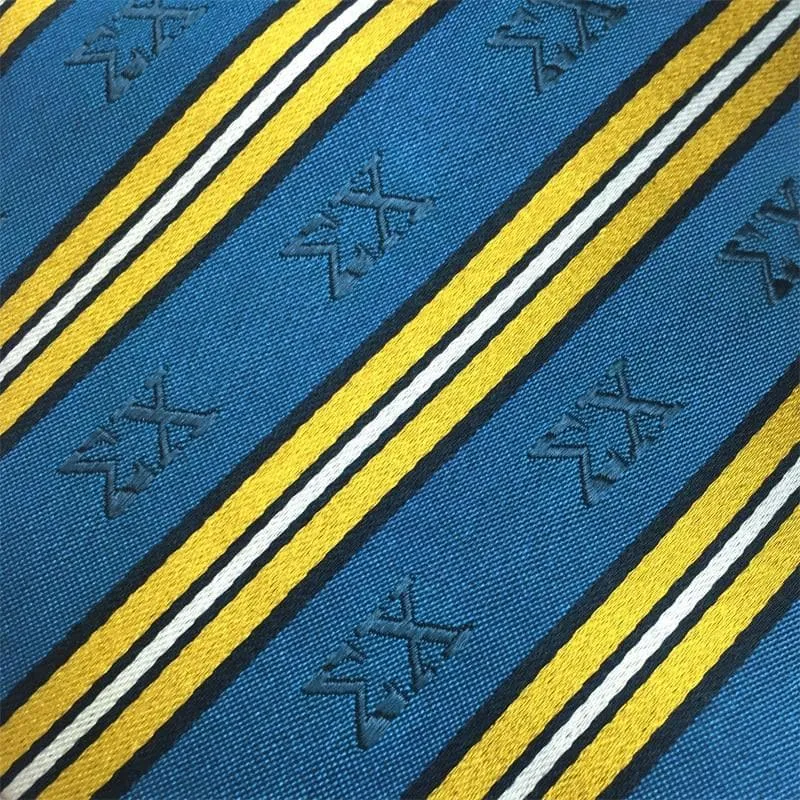 Sigma Chi Blue and Gold Striped Silk Tie