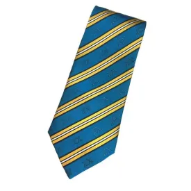 Sigma Chi Blue and Gold Striped Silk Tie