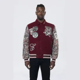 Tapestry Varsity Jacket - Wine