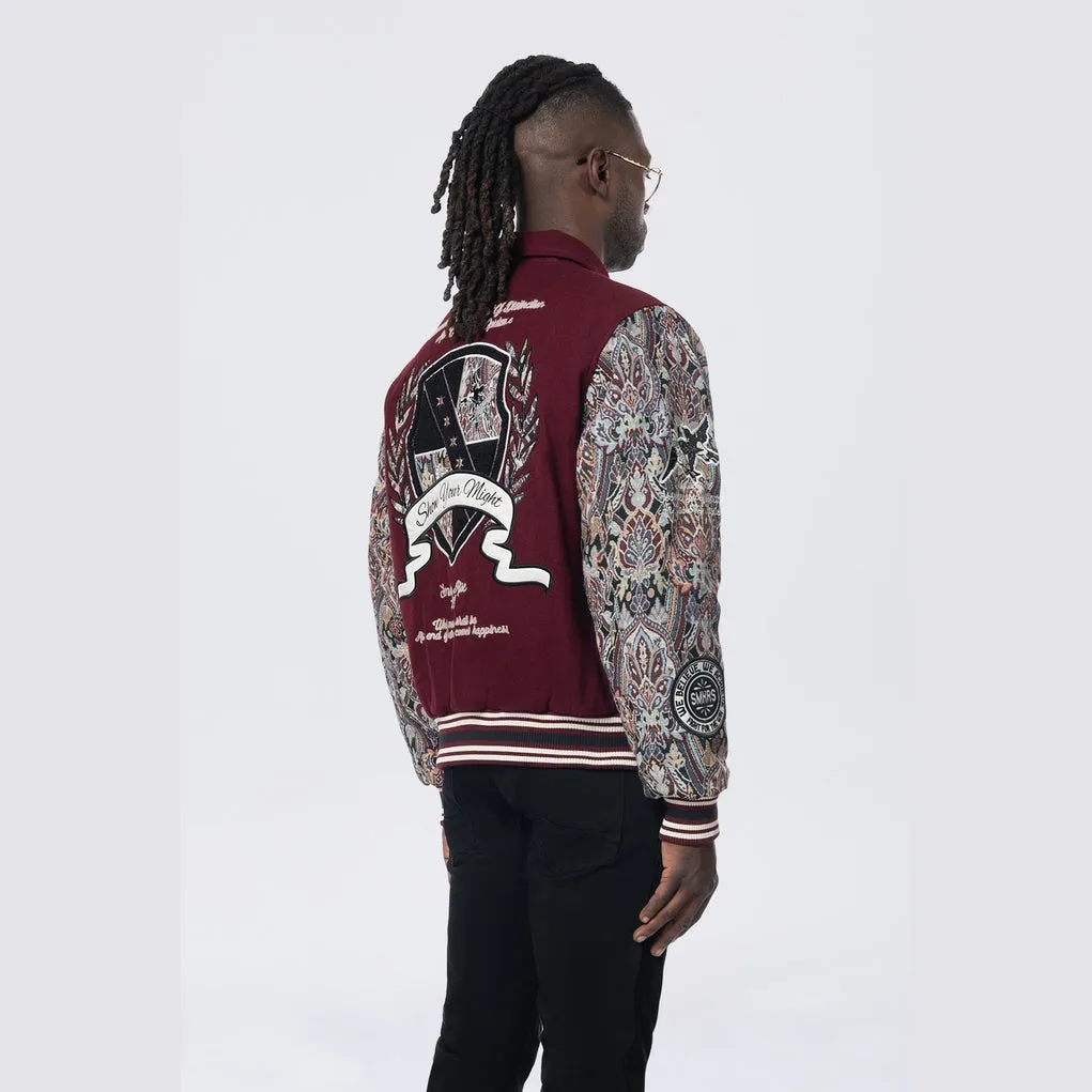 Tapestry Varsity Jacket - Wine