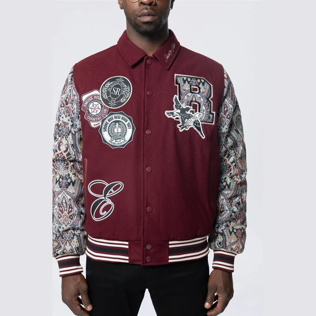 Tapestry Varsity Jacket - Wine
