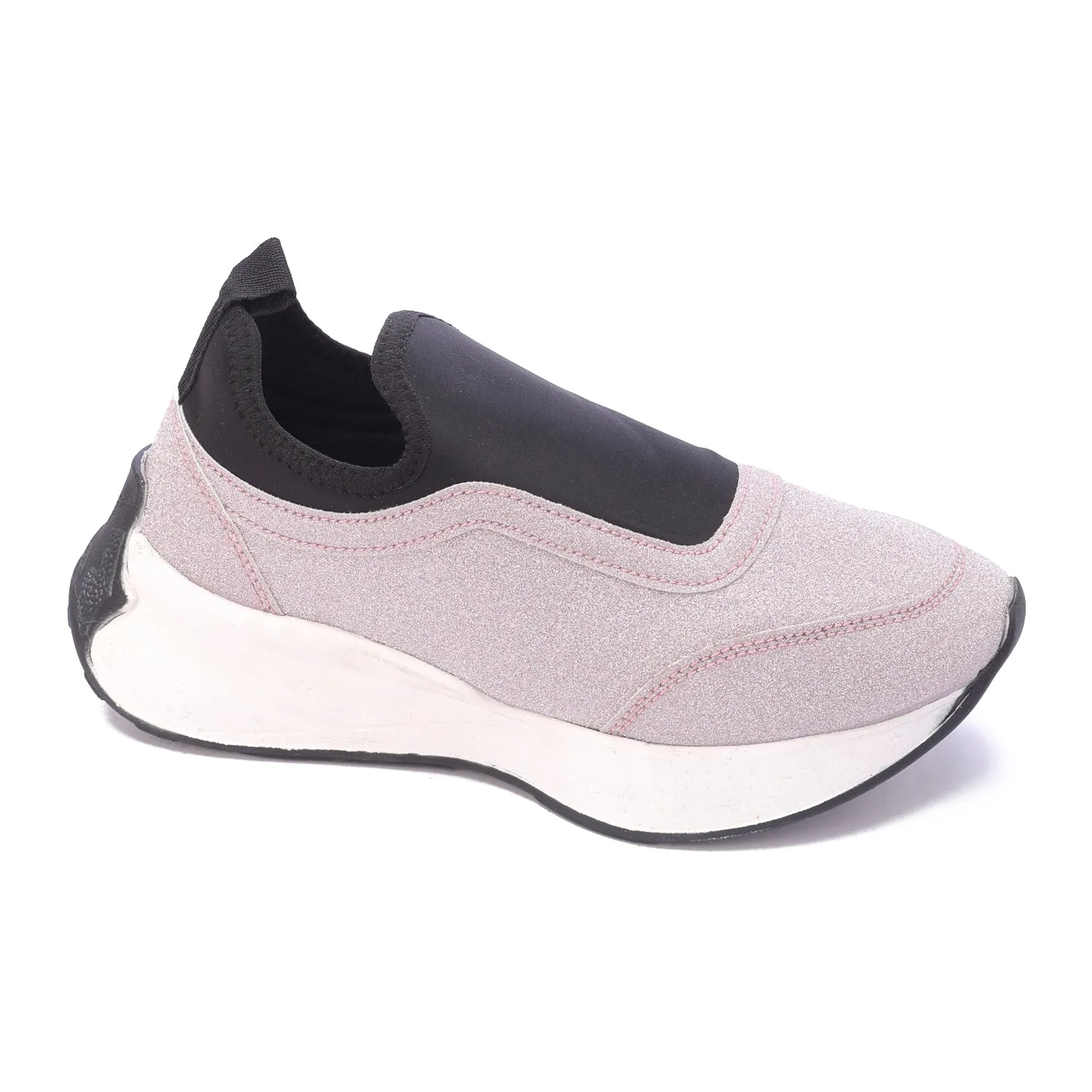 Textured Slip-On Thick Sole Shoe-Pink